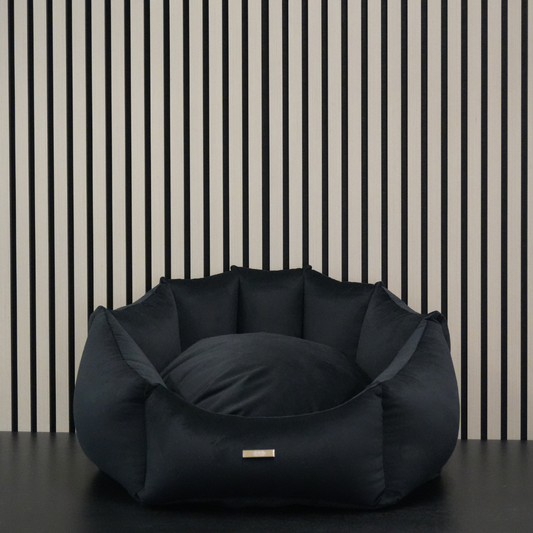 Dog Basket – Shell Black Velours