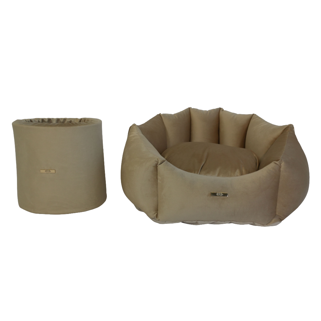 Dog Bed – Shell Beige Velours