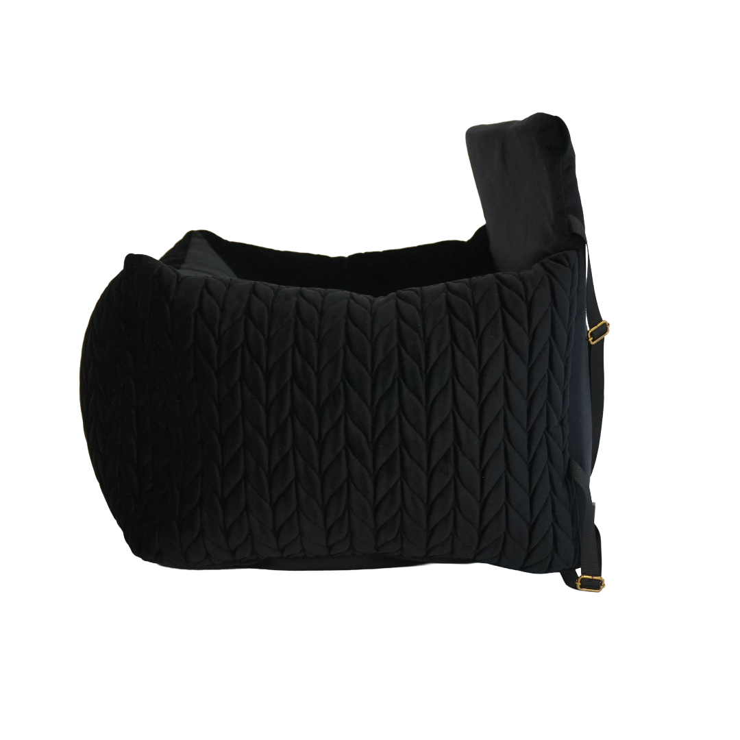 Athena Car Seat for Dogs - Black Velours 