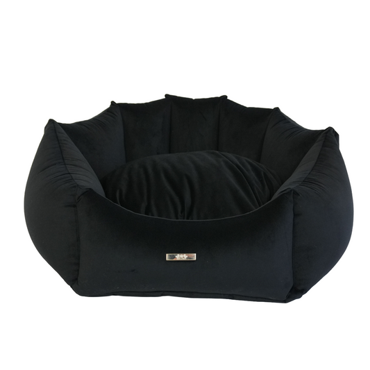 Dog Basket – Shell Black Velours